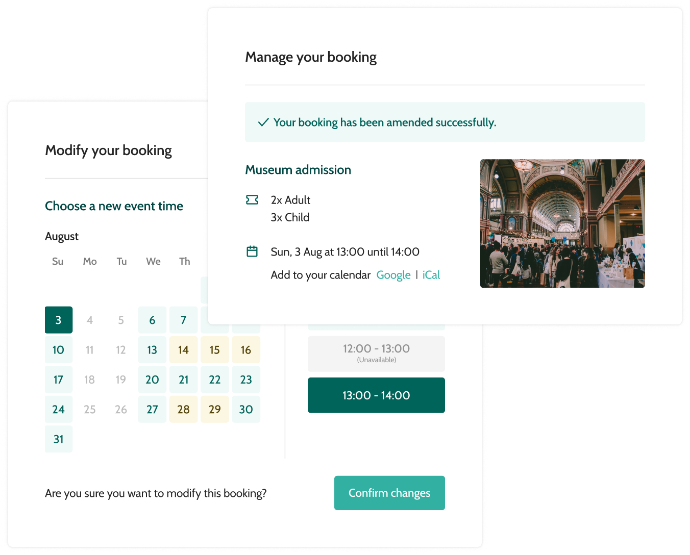bookings management interface on Beyonk software, making it a great Simpletix alternative